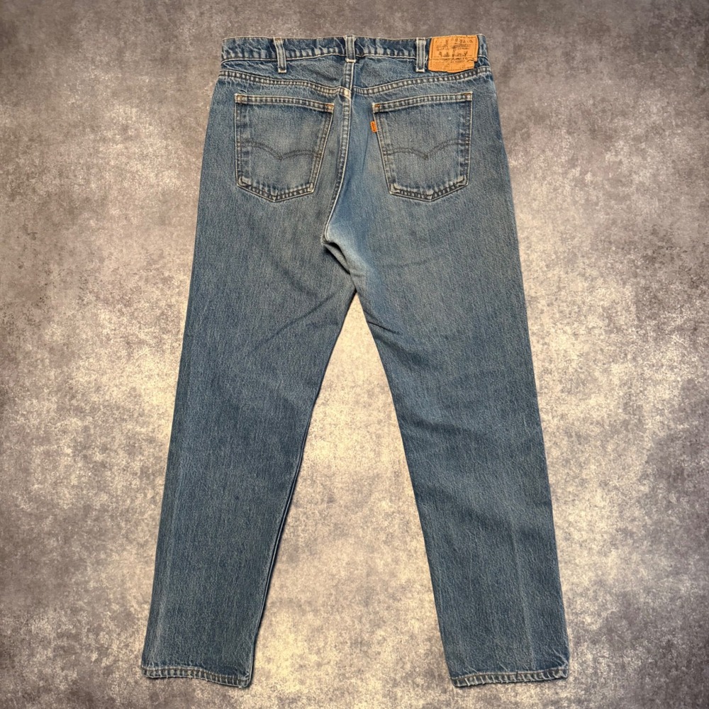 Vintage Levi's 505 Orange Tab Jeans Mens Medium Wash Straight Leg Denim 36x32